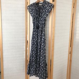 Ulla Johnson Prarie dress blue & white ruffled hem